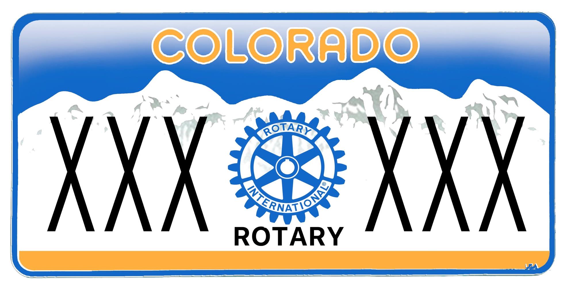 Rotary License Plates Rotary Club of Colorado Springs